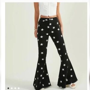 Altar'd State Black and White Star Pattern Pants
